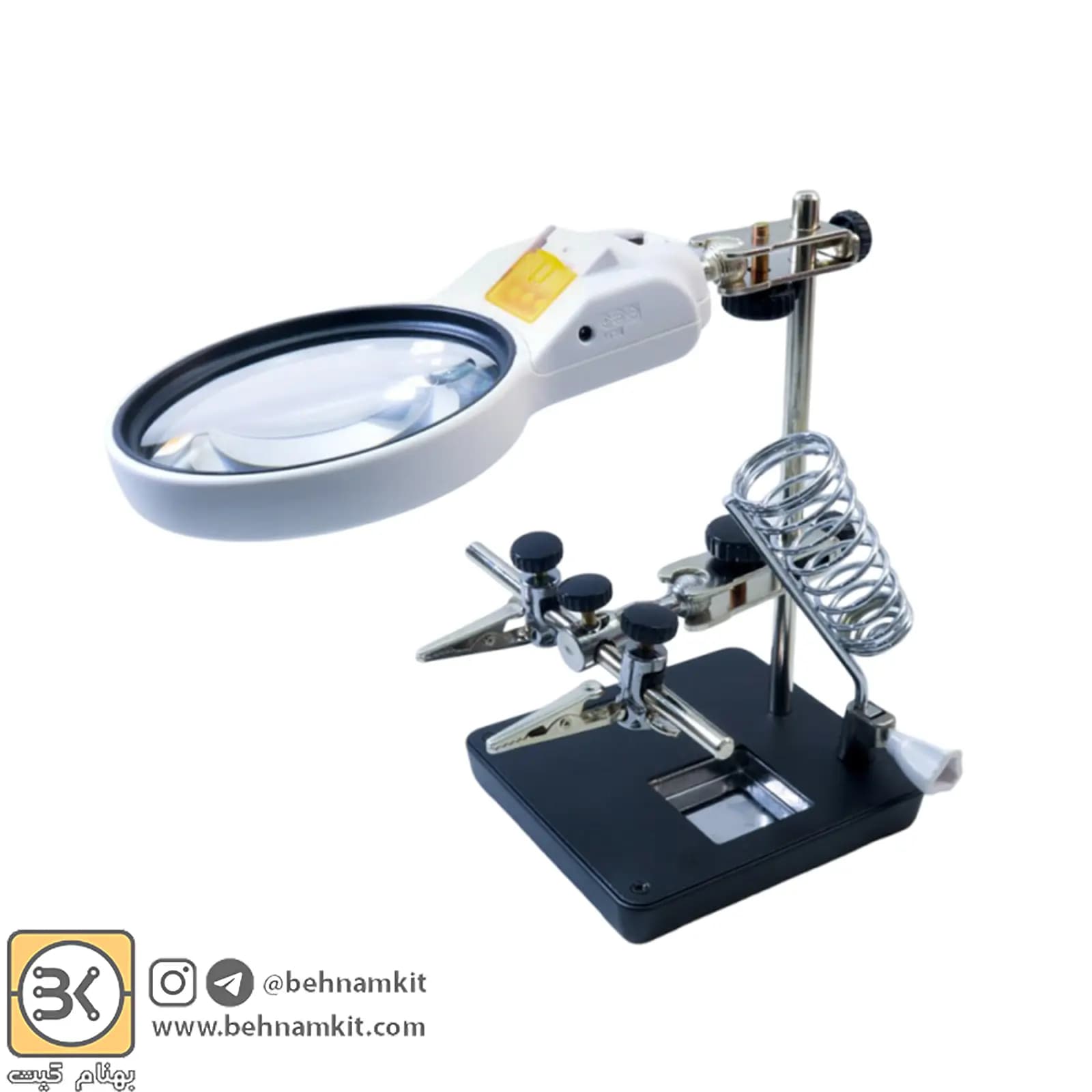 گیره مونتاژ ذره بین دار به همراه پایه هویه مدل MG16129AC — تصویر ۹