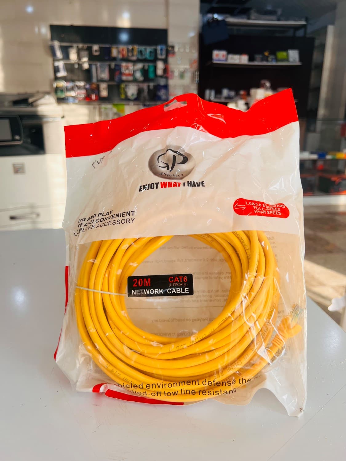 کابل شبکه پچ کورد 20 متری اکس پی CAT6