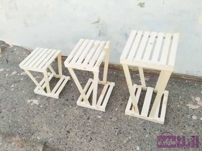 استند چوبی گلدان مدل نگین — تصویر ۲