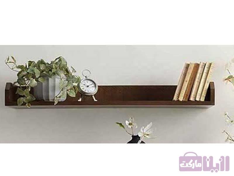 شلف دیواری چوبی مدرن کد 1003 تک عددی 80 سانتی متری — تصویر ۳