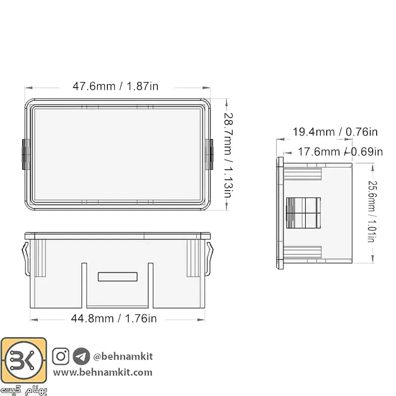 ماژول نشانگر ظرفيت و ولتاژ باتری 8 تا 30 ولت بارگراف و ولتاژ با دو پورت USB و Type-C — تصویر ۹