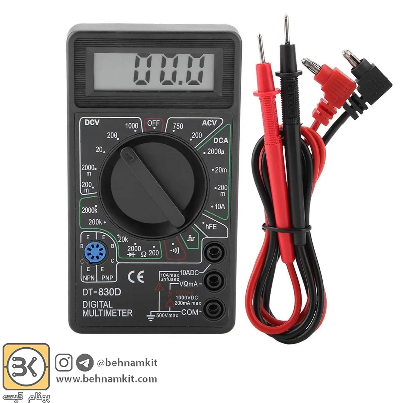 مولتی متر دیجیتال DIGITAL MULTIMETER DT830D — تصویر ۲