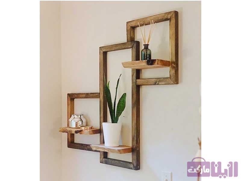 شلف دیواری چوبی سه تیکه مستطیلی — تصویر ۳