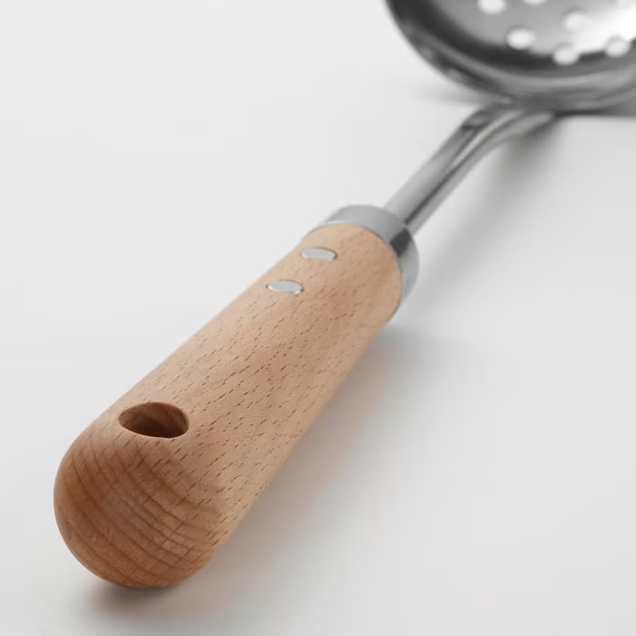 ملاقه سوراخ دار دسته چوبی ایکیا مدل VARDAGEN — تصویر ۸