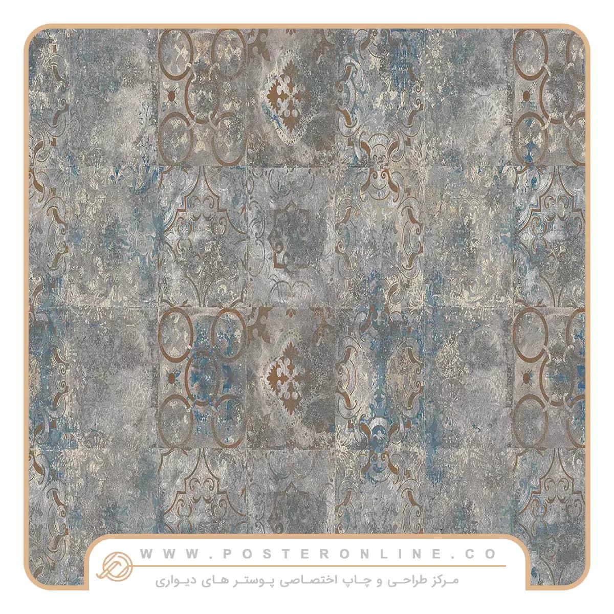 پوستر دیواری لاکچری پتینه طوسی رنگ کد mt-83391 — تصویر ۲