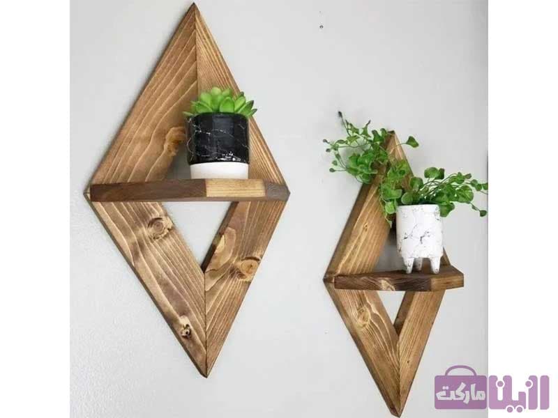 شلف چوبی دیواری تزئینی (بسته ۲ عددی) — تصویر ۳