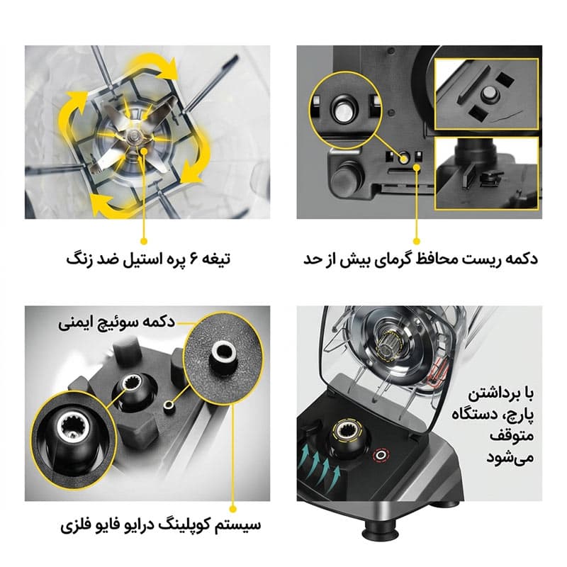 مخلوط‌ کن حرفه ای ساچی مدل NL-BL-4412 — تصویر ۱۱
