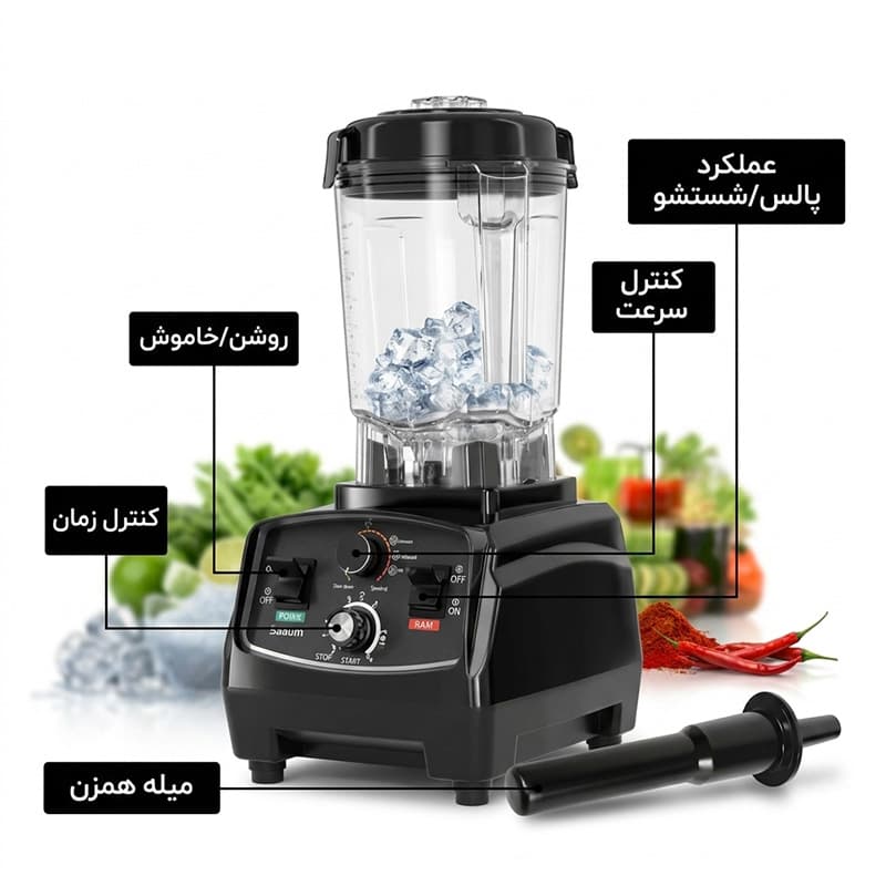 مخلوط‌ کن حرفه ای ساچی مدل NL-BL-4412 — تصویر ۱۰