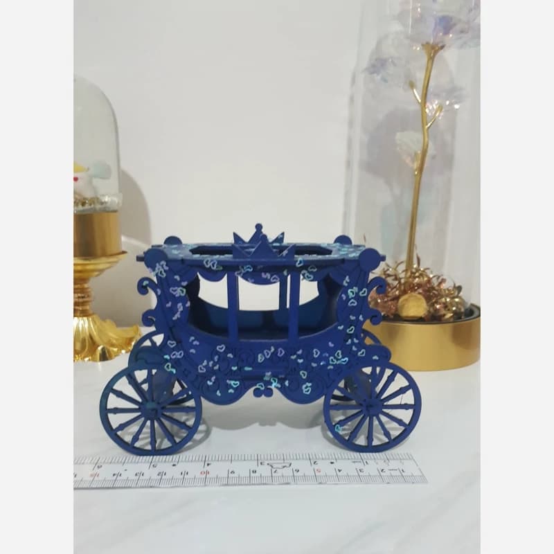 کالسکه دکوری کوچک چوبی مقاوم