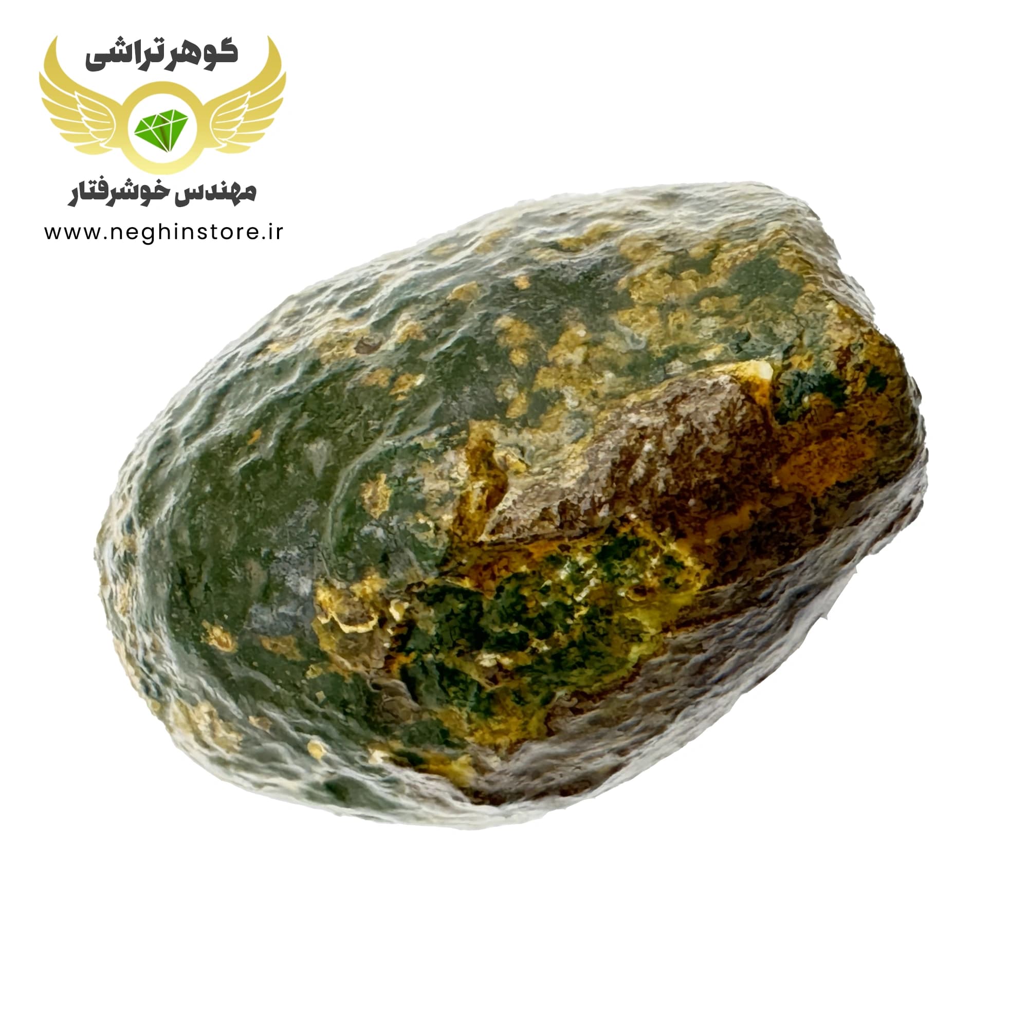 راف عقیق آبی سلیمانی با لایه های آبی مشخص و شکل بیضی – کد 1059