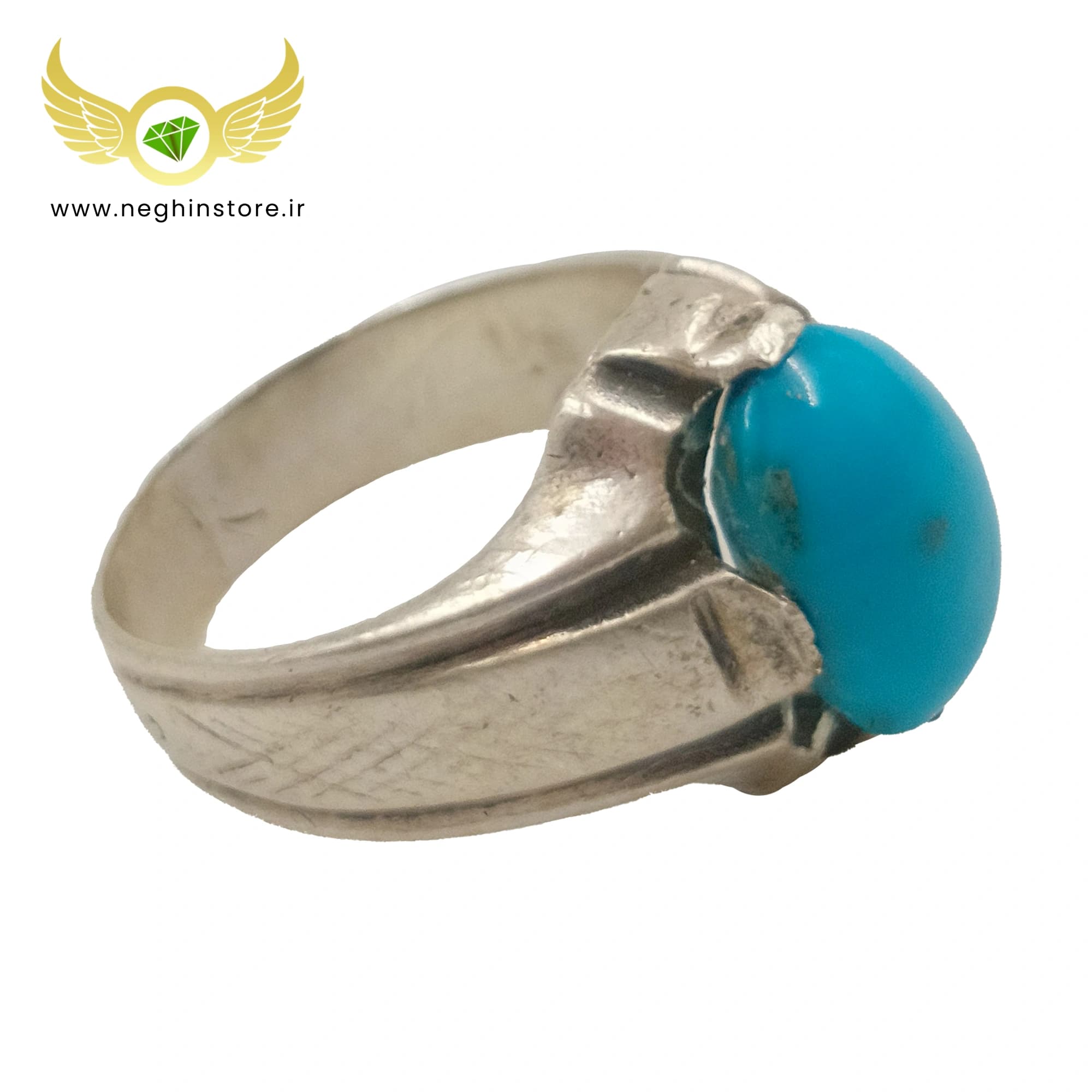 انگشتر فیروزه نیشابور دست ساز اصل با رکاب نقره 925 – کد 1015