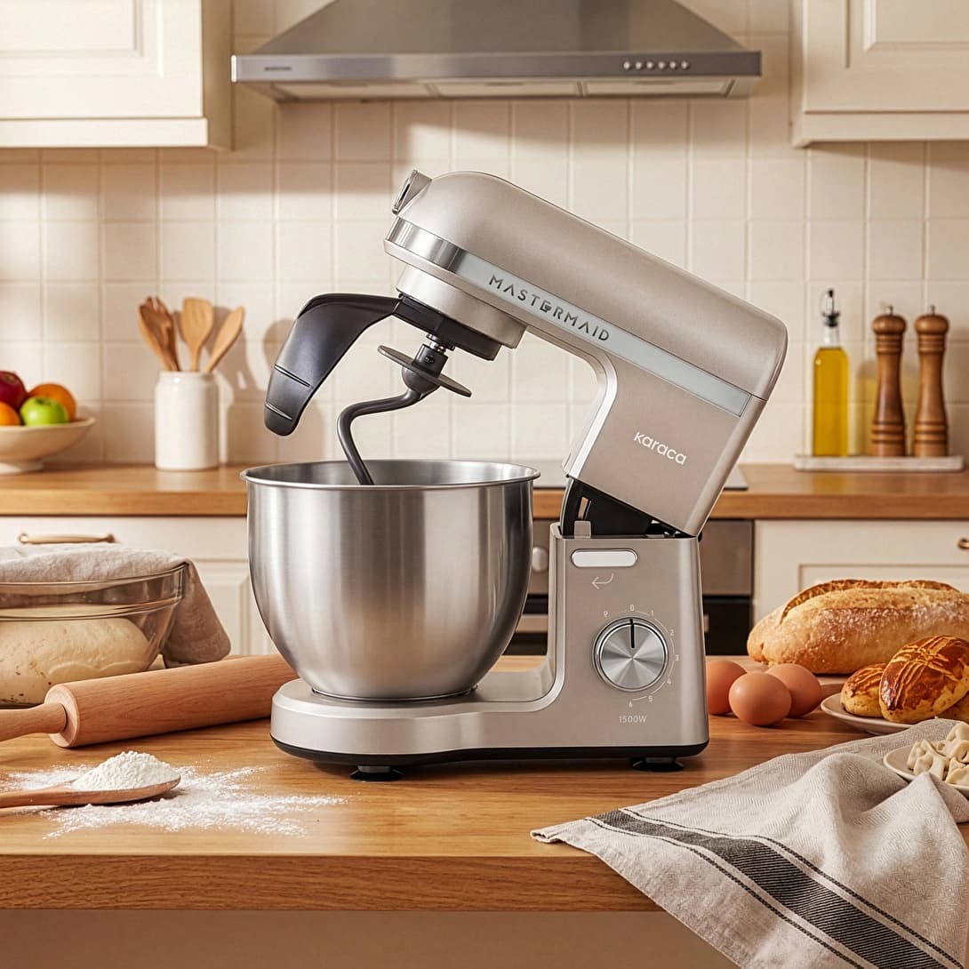 همزن کاسه‌دار خمیرزن Karaca ترکیه مدل Mastermaid Chef Pro — تصویر ۲