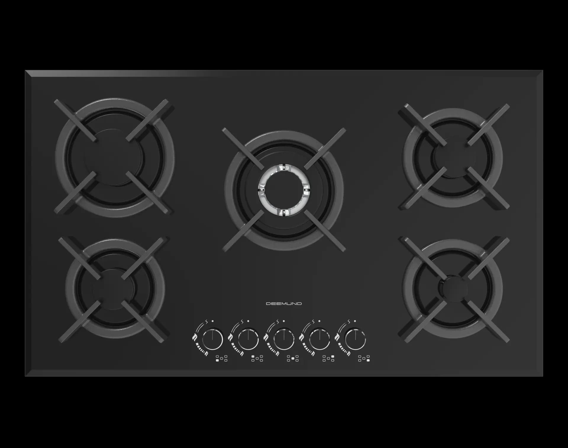 اجاق گاز شیشه‌ای پنج شعله دیموند G555 شیشه سکوریت