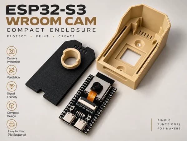 محفظه فشرده ESP32-S3 WROOM CAM | خدمات چاپ سه بعدی سفارشی — تصویر ۹