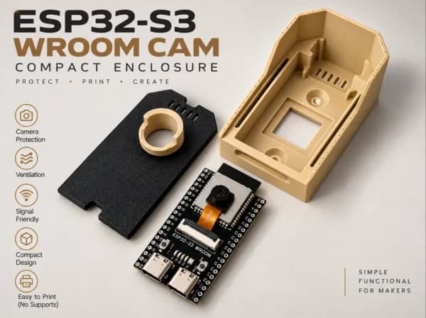 محفظه فشرده ESP32-S3 WROOM CAM | خدمات چاپ سه بعدی سفارشی — تصویر ۶