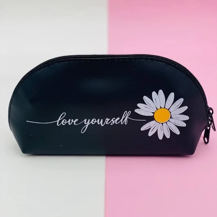 کیف آرایشی چرمی طرح بابونه — تصویر ۶