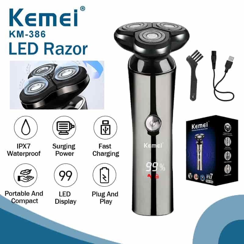 سه تیغ شارژی کیمی Kemei | مدل KM-386