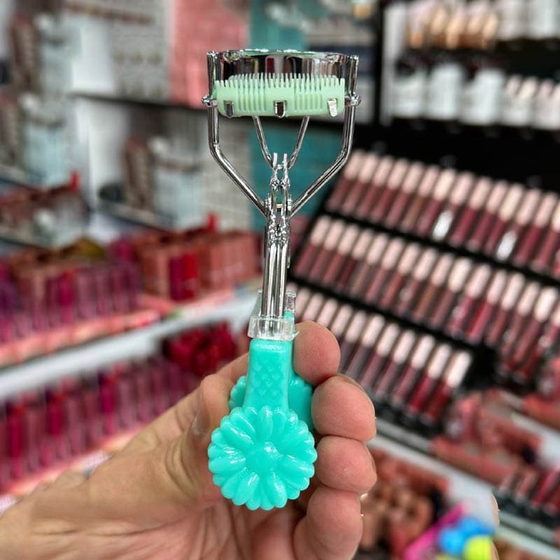 فر مژه استیل دسته رنگی فانتزی طرح گل — تصویر ۵