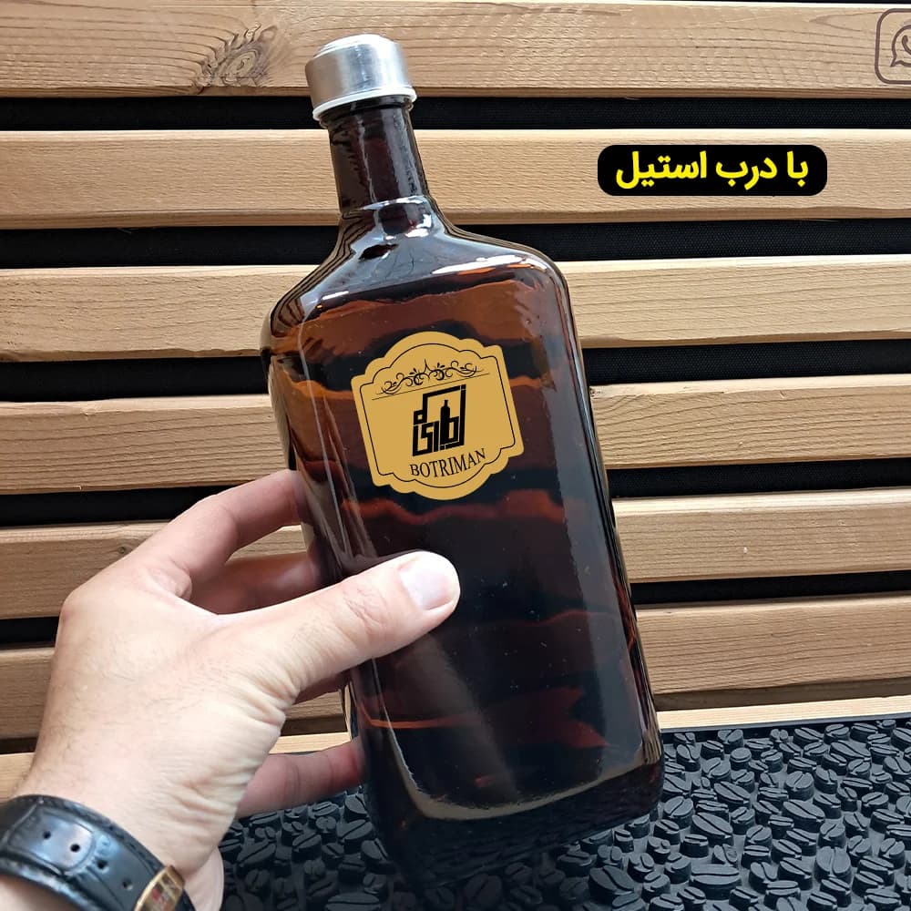 بطری کتابی | 1 لیتری | درب پیچی | قهوه ای | 14 عددی — تصویر ۷