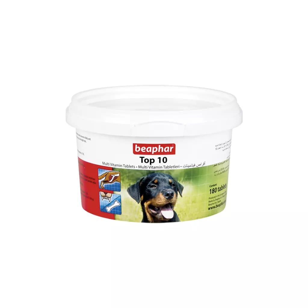 قرص مولتی ویتامین تاپ تن سگ بیفار 180 عددی Beaphar, Dog Multi-Vitamin and Minerals, Top10, 180Tab