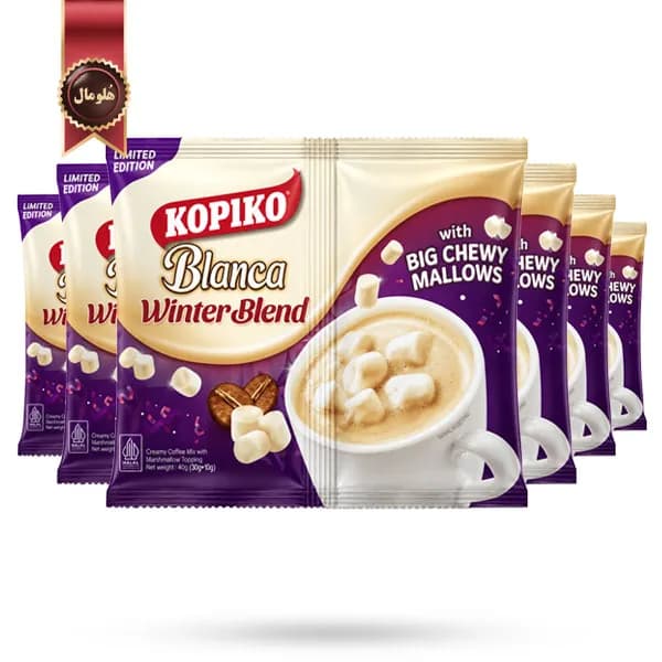 20 بسته کافی‌ میکس کوپیکو Kopiko مدل شیری با مارشمالو Blanca with mallows پک 2 تایی (اورجینال) — تصویر ۳