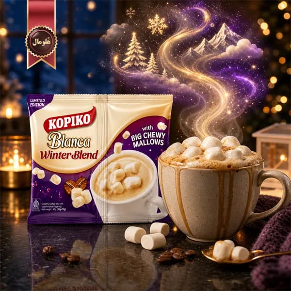 20 بسته کافی‌ میکس کوپیکو Kopiko مدل شیری با مارشمالو Blanca with mallows پک 2 تایی (اورجینال) — تصویر ۴