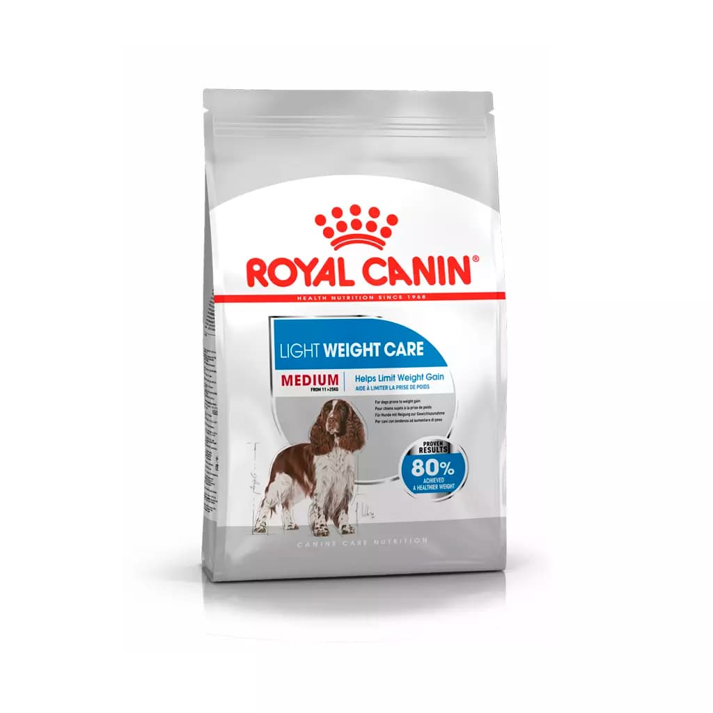 غذای سگ مدیوم لایت ویت کِر رویال کنین – وزن 12 کیلوگرم | Royal Canin Medium Light Weight Care Dry Dog Food – 12kg (آسیب دیده) — تصویر ۲