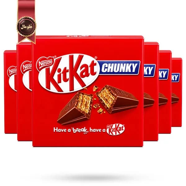 6 بسته شکلات کیت کت kitkat مدل چانکی chunky وزن 40 گرم پک 12 تایی (اورجینال) — تصویر ۳