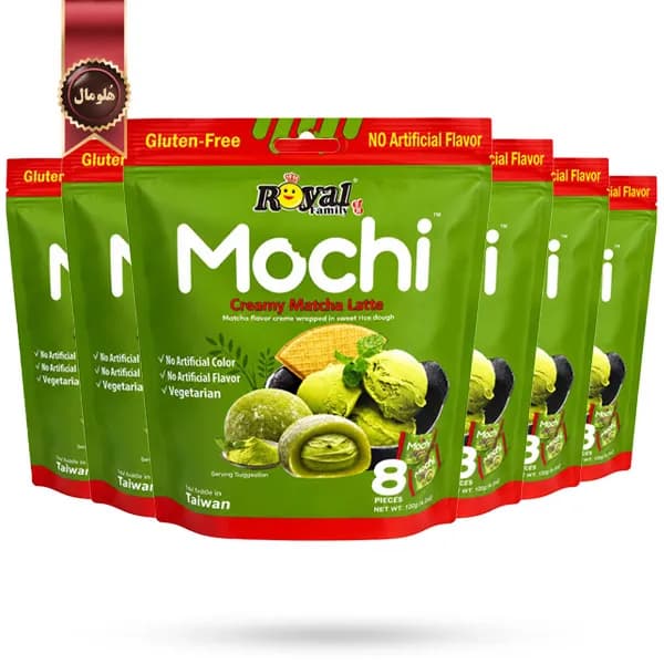 6 بسته موچی کرمی رویال فمیلی Royal Family با طعم کرمی ماچا لته Creamy Matcha Latte وزن 120 گرم (اورجینال) — تصویر ۳