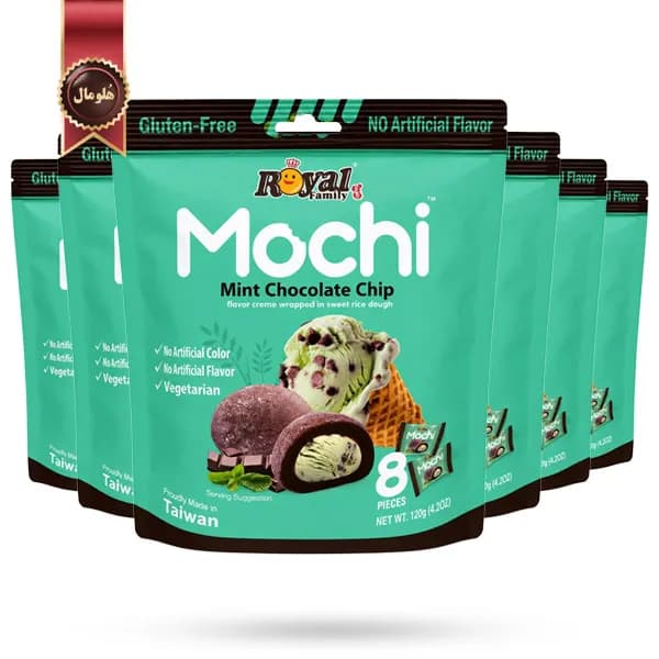 6 بسته موچی کرمی رویال فمیلی Royal Family با طعم نعناع شکلاتی Mint Chocolate Chip وزن 120 گرم (اورجینال)