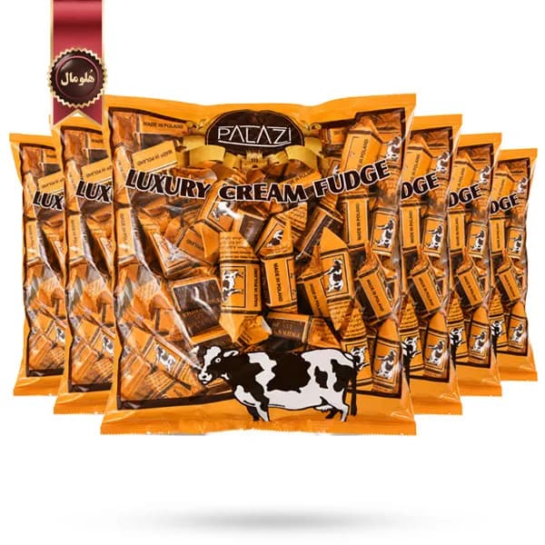 6 بسته تافی شیری پالازی Palazi مدل فاج کرمی لاکچری Luxury Cream Fudge وزن 900 گرم (اورجینال) — تصویر ۳