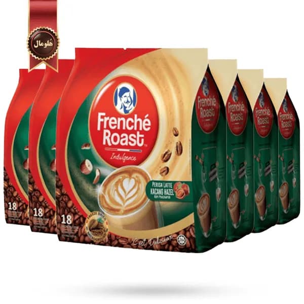 6 بسته کافی میکس فرنچ رست Frenche Roast Indulgence مدل فندقی Hazelnut پک 20 ساشه ای (اورجینال)