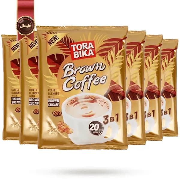 6 بسته کافی میکس تورابیکا torabika مدل شکر قهوه ای brown coffee پک 20 ساشه ای (اورجینال)