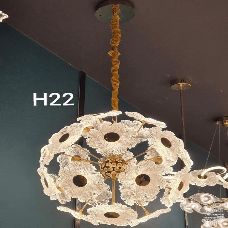 لوستر مدرن وارداتی گل کد M1078 — تصویر ۶