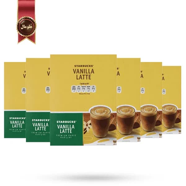 6 بسته قهوه فوری استارباکس starbucks مدل وانیل لاته vanilla latte پک 10 ساشه ای (اورجینال)