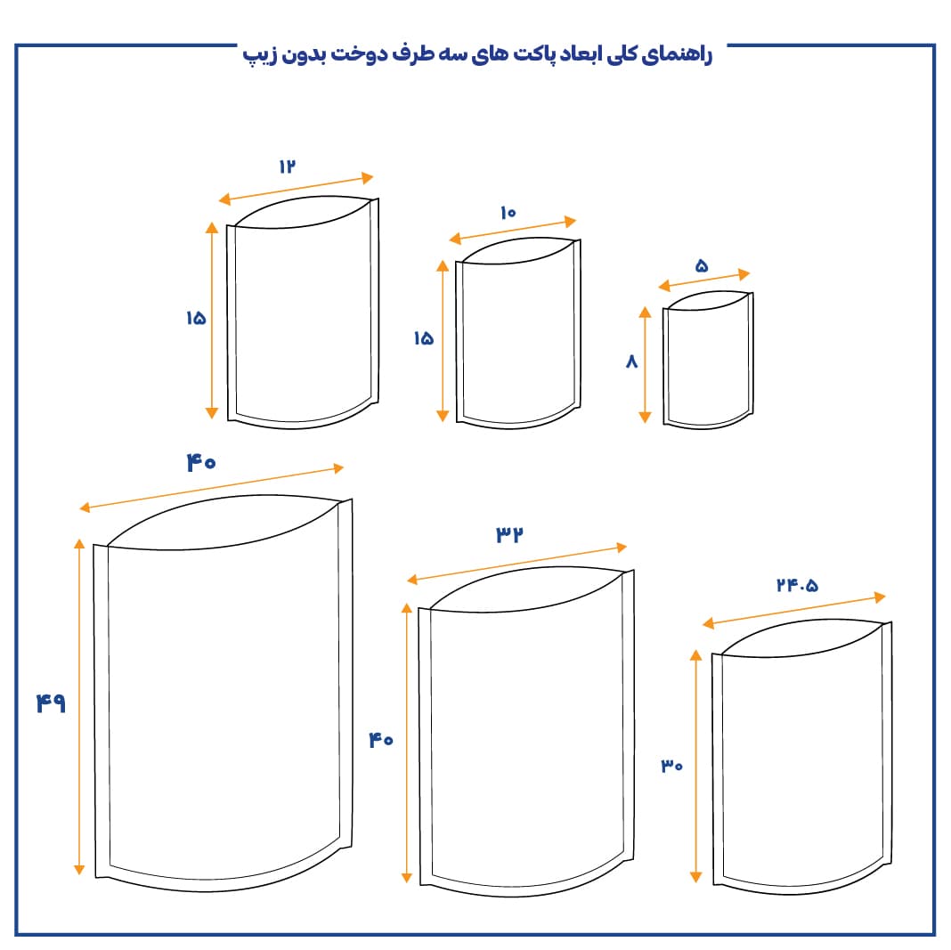 پاکت سه طرف دوخت بدون زیپ آلومینیوم — تصویر ۶