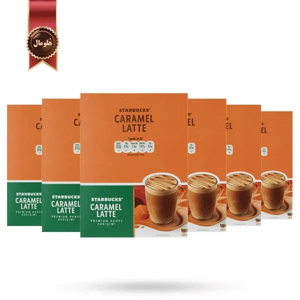 6 بسته قهوه فوری استارباکس starbucks مدل کارامل لاته caramel latte پک 10 ساشه ای (اورجینال) — تصویر ۲