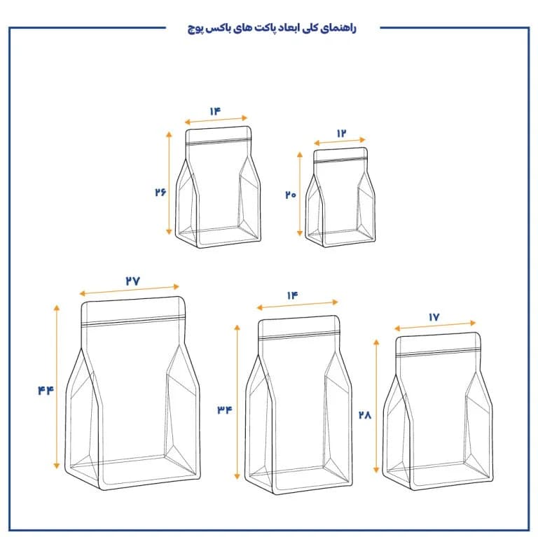 پاکت باکس پوچ شفاف براق — تصویر ۲