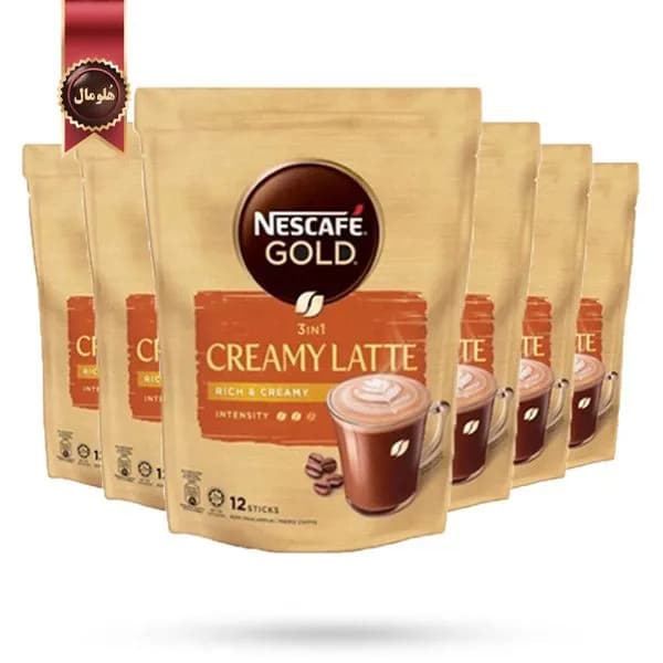 6 بسته نسکافه گلد Nescafe Gold مدل کرما لته creamy latte پک 12 ساشه ای (اورجینال) — تصویر ۲