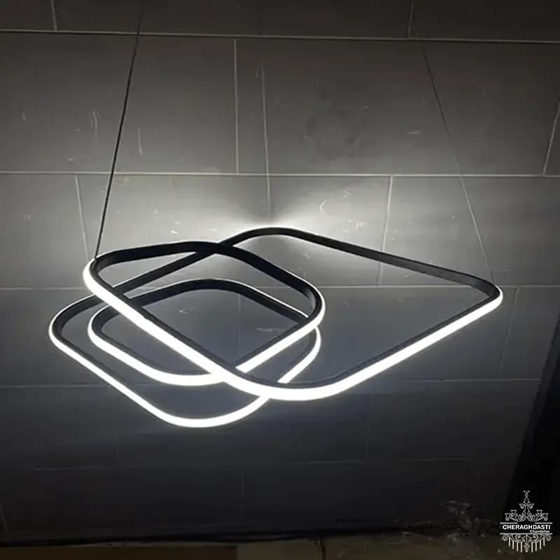 لوستر مدرن مربعی ریموت کد M1021 — تصویر ۲