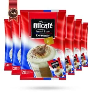 6 بسته کاپوچینو علی کافه Alicafe مدل فرنچ رست French Roast پک 20 ساشه ای (اورجینال)