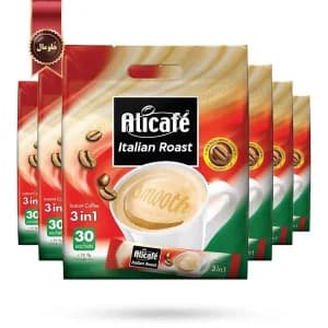 6 بسته کافی میکس علی کافه Alicafe مدل رست ایتالیایی Italian Roast پک 30 ساشه ای (اورجینال) — تصویر ۲