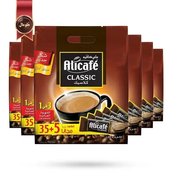 6 بسته کافی میکس علی کافه Alicafe مدل کلاسیک Classic پک 40 ساشه ای (اورجینال)
