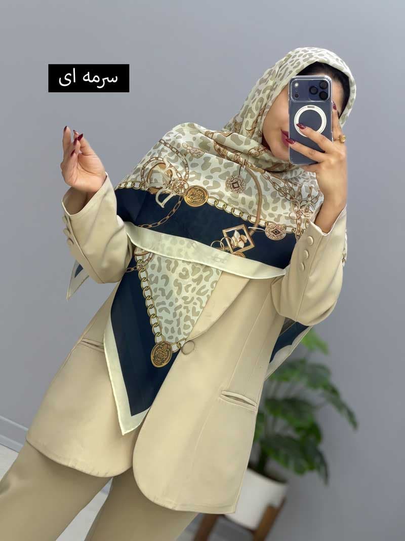روسری حریر پانی کد 1020151 — تصویر ۶