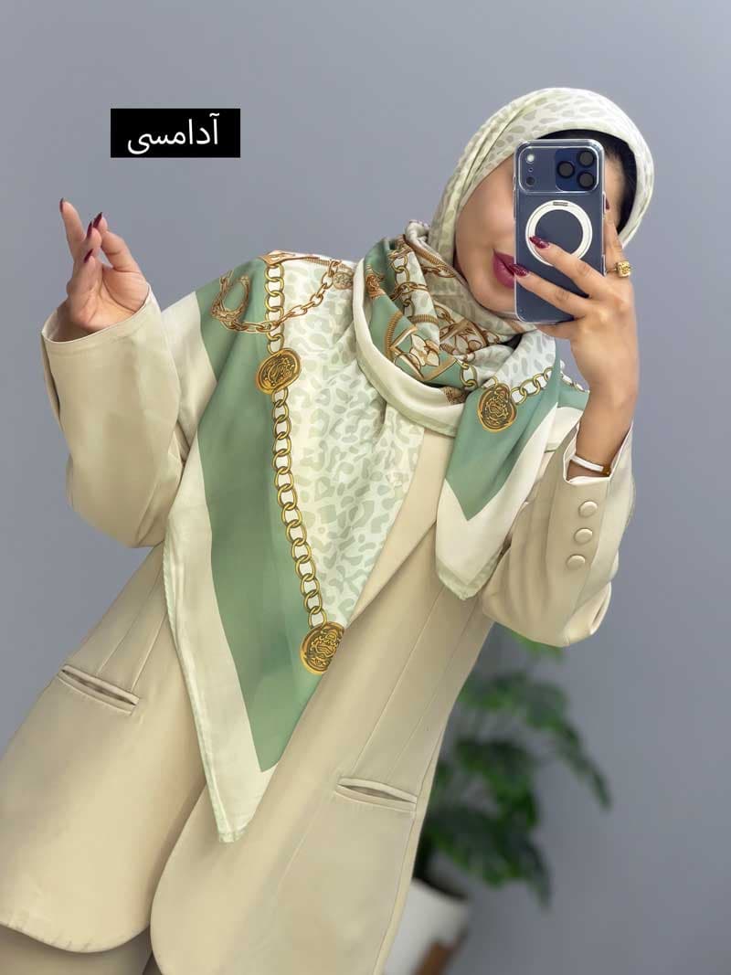 روسری حریر پانی کد 1020151 — تصویر ۵