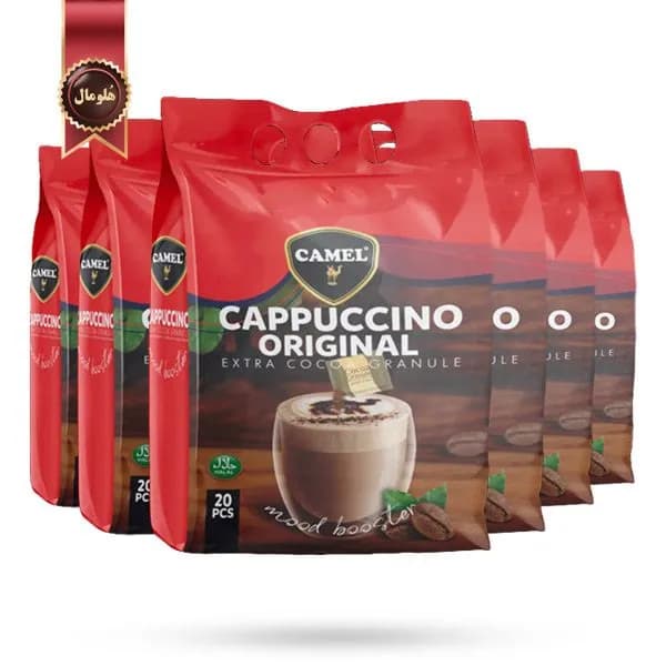 6 بسته کاپوچینو کمل Camel مدل اورجینال با گرانول شکلاتی Original Extra cocoa granule پک 20 ساشه ای (اورجینال) — تصویر ۲
