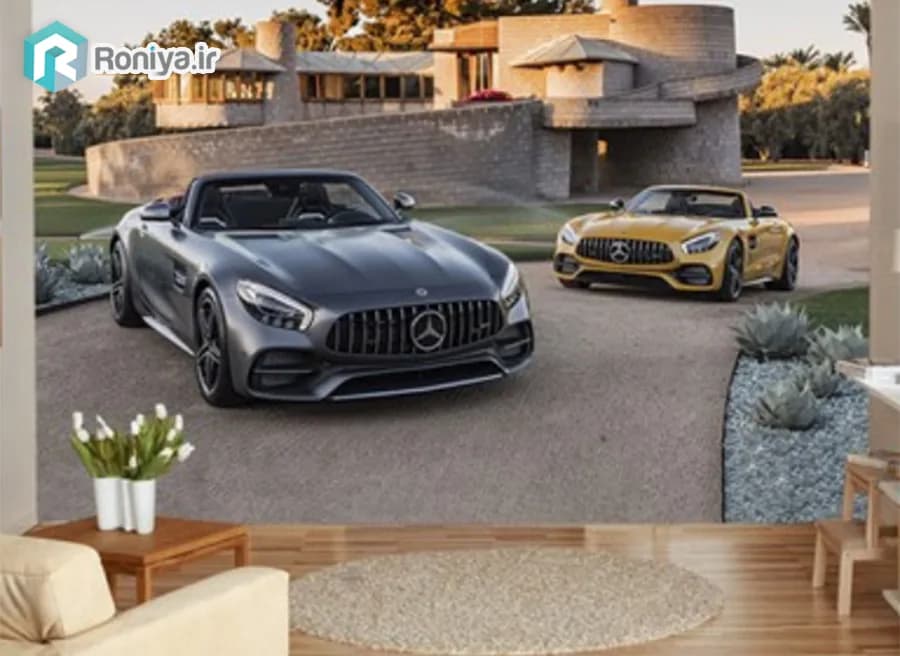 پوستر دیواری سه بعدی طرح مرسدس بنز — تصویر ۳