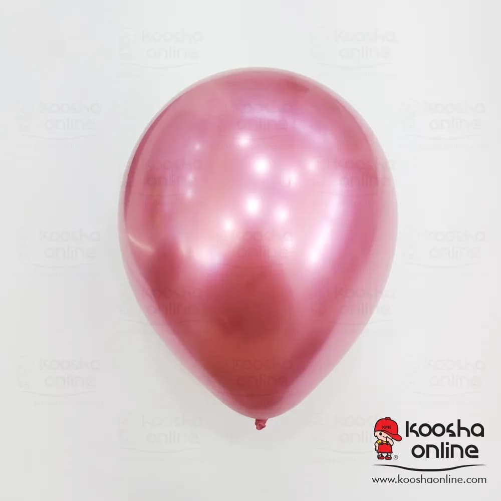 بادکنک لاتکس کروم رنگ صورتی متالیک (بسته ۱۰عددی)
