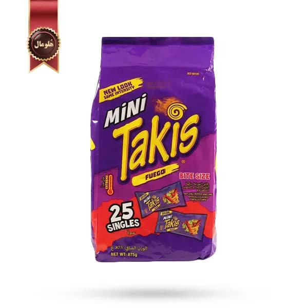 چیپس تاکیس Takis مدل مینی با طعم آتشین و لیمو Mini Fuego Lime پک 25 تایی (اورجینال) — تصویر ۲