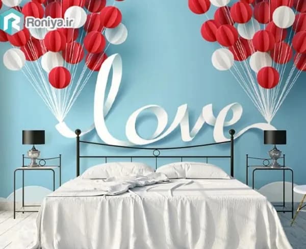 پوستر دیواری عاشقانه قلبی با نوشته Love — تصویر ۵